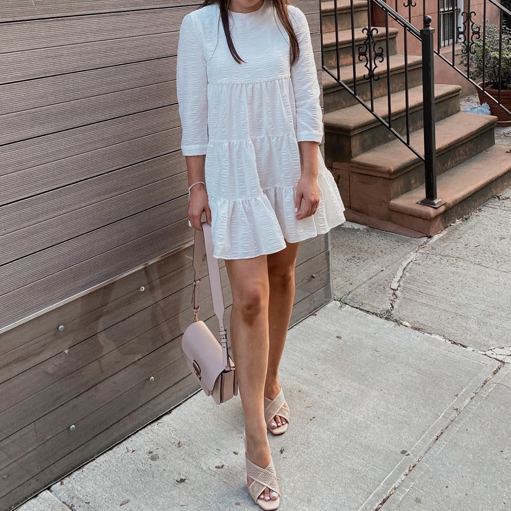 Zara texture white dress